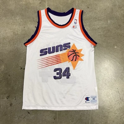 Vintage 90s Champion NBA Phoenix Suns Charles Barkley 34 White Jersey Mens 40 M - Image 1 of 4