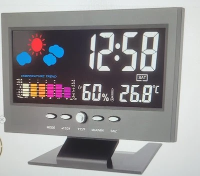 Color Screen Calendar Multi Function Alarm Clock. Voice Activated CJ8082T New - Image 1 of 4