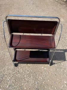 Mid Century 1970's Dinett Folding Serving Trolley Tea Trolley (Can Deliver) - Picture 1 of 10