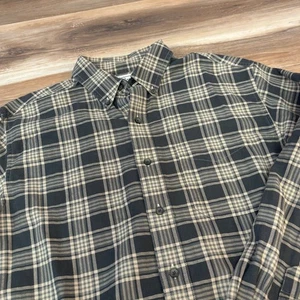 Camisa de franela a cuadros escocesa LL Bean para hombre mediana alta a cuadros algodón con botones - Imagen 1 de 6