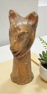 Vintage Paper Mache Lion Figurine Original Old Hand Crafted - Picture 1 of 7