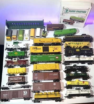 Huge Mixed HO Locomotive/ Freight & Diecast Car lot - AHM, Bachmann, Marx, etc. - Image 1 of 4