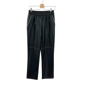 Lna Kunstlederhose Kontrast-Nähte hoher Bund Pull-On schwarz Größe S - Bild 1 von 10