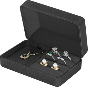 Jewelry Ring Display Organizer, Earrings Storage Box with Velvet, Small Travel - Picture 1 of 15