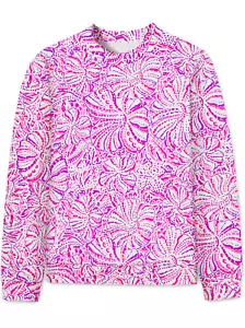PREPPY PEP - Floral Printed Sweatshirt Hoodie - Large - Neon Pink Purple - Picture 1 of 3