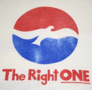 Vintage T-Shirt Size M/L 80s 90s Jesus The Right One on White Hanes - Picture 1 of 11