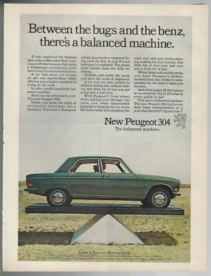 Peugeot 304 1971 anuncio, techo rígido 4 puertas, anuncio impreso Peugeot Foto 1 de 3