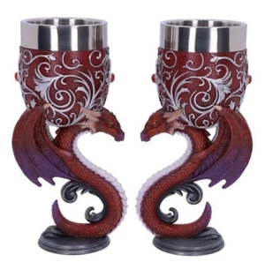 Dragons Devotion Kelche 18,5 cm (2er Set) Nemesis Now B5190R0 Zwillingsdrachenherz - Bild 1 von 5