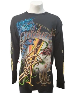 Christian Audigier Herren Thermo Langarmshirt schwarz 2X - Bild 1 von 4