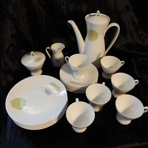 MCM 21 piezas Juego ROSENTHAL Alemania HOJAS Raymond Loewy Almuerzo Postre Set Cafetera - Imagen 1 de 14