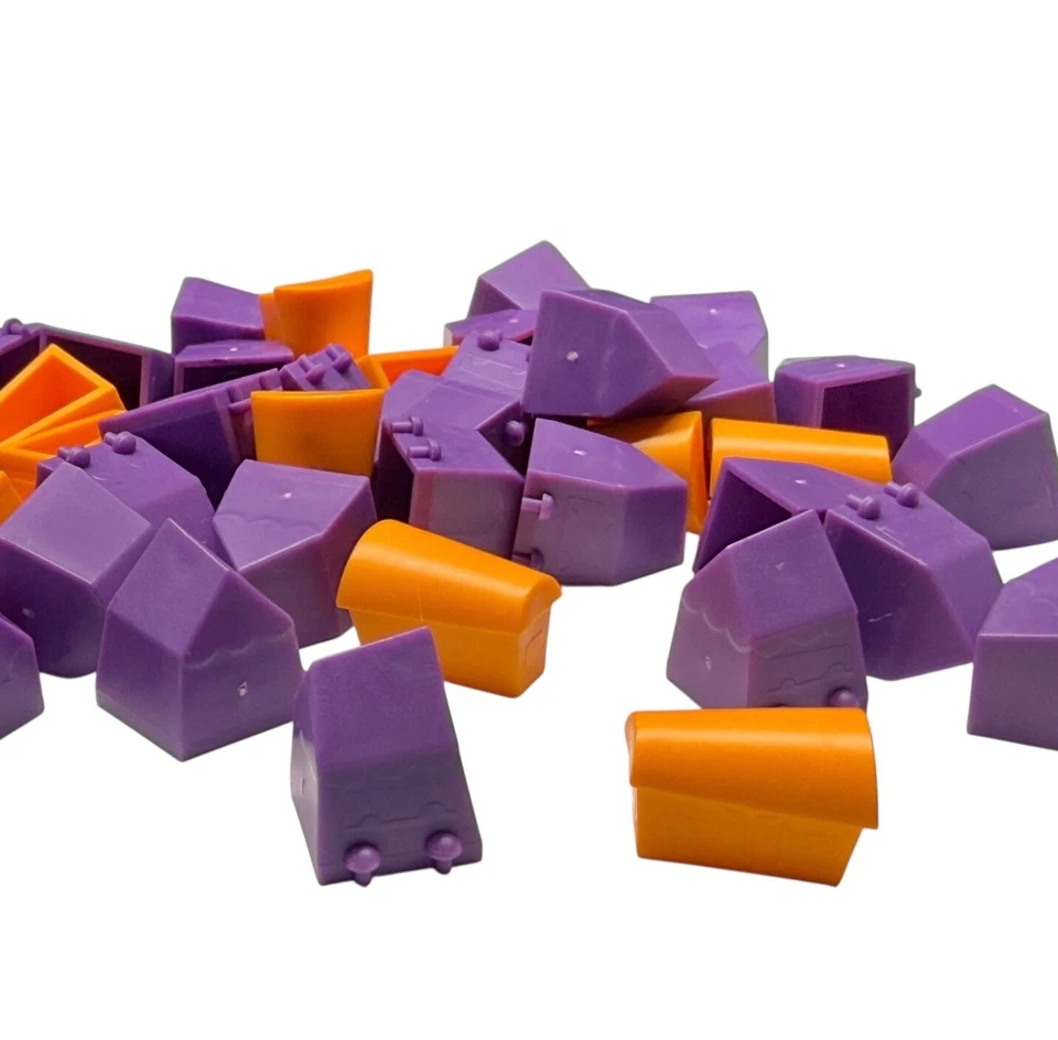 Monopoly Scooby Doo 32 Purple Snack Shacks and 12 Orange Dine & Dash Diners - Image 1 of 1