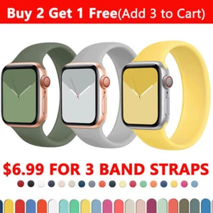Correa para Apple Watch Ultra2 9 8 7 6 SE 5 42/49mm iWatch Silicona Solo Lazo Banda - Imagen 1 de 31