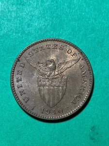 US PHILIPPINES ONE CENTAVO 1910-S #45 (I HAVE MORE ONE CENTAVO COINS LISTED) - Picture 1 of 2