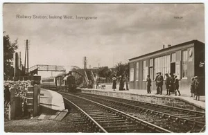 RAILWAY STATION, LOOKING WEST, INVERGOWRIE - Perthshire Postcard - Picture 1 of 2