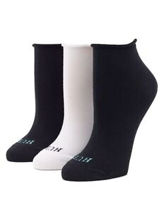 HUE 299531 Women's Short Jean Sock, Black/White (3-Pair), One Size