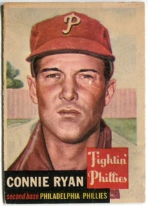1953 Topps #102 Connie Ryan Philadelphia Phillies - Biografia bianca - Foto 1 di 2