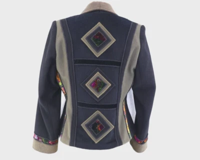 ABRIGO CHAQUETA COLORATURA MOHAiR LANA TERCIOPELO GEOMETRiC SOUTHWESTERN AZTEC BoHo S Foto 1 de 4
