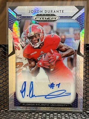 JOVON DURANTE 2019 PANINI DRAFT PRIZM ROOKIE FLORIDA ATLANTIC AUTOGRAPH AUTO /75 - Image 1 of 2