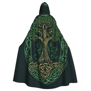 Yggdrasil Tree Of Life Celtic Cloak Cape Hooded Elf Witch Wicca Medieval Robe - Picture 1 of 27