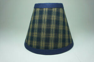 Country Primitive Navy Sturbridge Plaid Fabric Chandelier Lampshade Lamp Shade