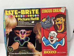 VINTAGE HASBRO LITE-BRITE PICTURE REFILLS 1975 Circus Greats with BOZO - Picture 1 of 2