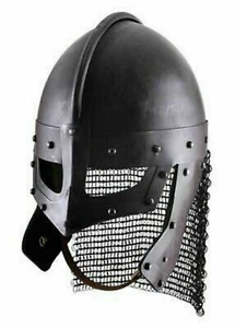 Medieval Viking Raven Helmet Chain mail Battle Armor Helmet Replica Halloween - Foto 1 di 2