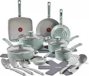 Refresh Ceramic, Ceramic Non Stick Cookware Set 20 Piece, Oven Broiler Safe 350F - Picture 1 of 12