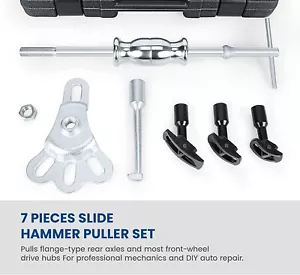 8PC Rear Axle Bearing Seal Removal Tool Slide Hammer Puller Set with Adapters - Picture 1 of 8