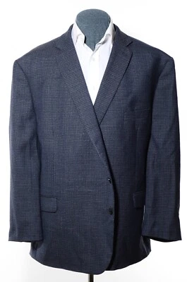 56R Ralph Ralph Lauren Blue Gray Check Plaid Wool-Blend Sport Coat Blazer Jacket - Image 1 of 4