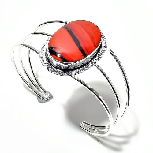 VALENTINO Bracciale Bracciale Bracciale Gioielli Argento Sterling 925 Diaspro Rosso Regolabile