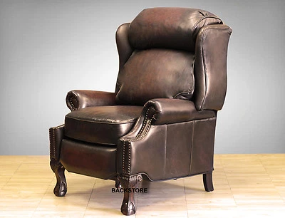 NUEVO Barcalounger Danbury II Silla reclinable de cuero genuino Stetson para café Foto 1 de 4