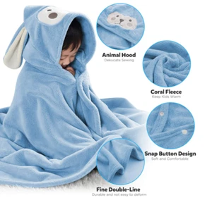 Large Baby \ Kids Hooded Bath Towel Organic Cotton \ Pool Beach Great Gift - Picture 1 of 14