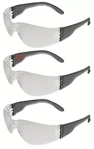 3 Paar/Pack ERB iProtect grauer Rahmen durchsichtige Linse Schutzbrille Z87+ - Bild 1 von 2