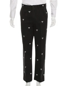 Polo Ralph Lauren vintage nera racchetta da tennis ricamata pantaloni neri taglia 32c30 - Foto 1 di 10