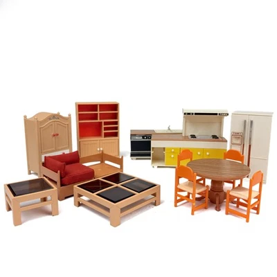 Estufa de cocina vintage Tomy casas pequeñas casa de muñecas nevera sofá mesa muebles Foto 1 de 4