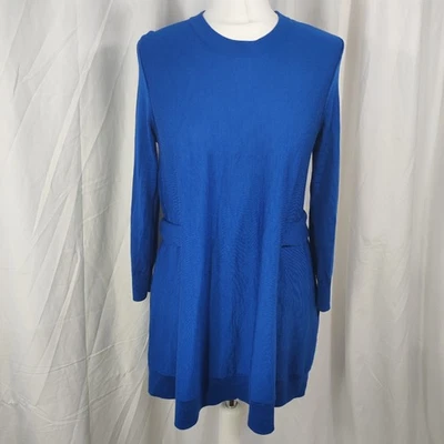 COS Womens Cobalt Blue Knitted Tunic Sweater Size Small 100% Wool Belted - Image 1 of 4