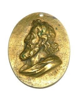 médaillon en bronze profil à l'antique XIX° - Bild 1 von 2