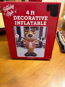 Inflable de 4 pies de reno estilo navideño - Imagen 1 de 3