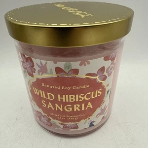 OpalHouse Wild Hibiscus Sangria Soy Candle Infused Essential Oil 15 Oz - Picture 1 of 7