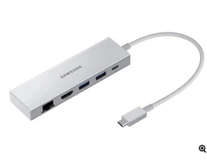 Adaptateur Multiport Original Samsung 5 en 1 USB-C USB-A HDMI RJ45 NEUF - Photo 1/3