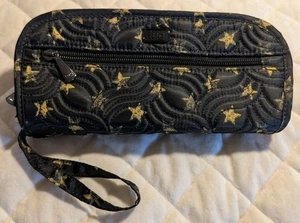 Estuche de joyería con cremallera alrededor de estrellas doradas azul marino 9" X 4,25" 3 bolsas con cremallera - Imagen 1 de 10
