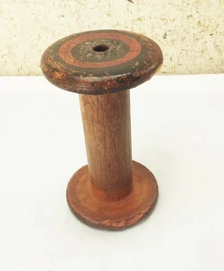 Vintage antike große 6" Holz Holzspule Spule industrielles Textil Nähen Dekor - Bild 1 von 10