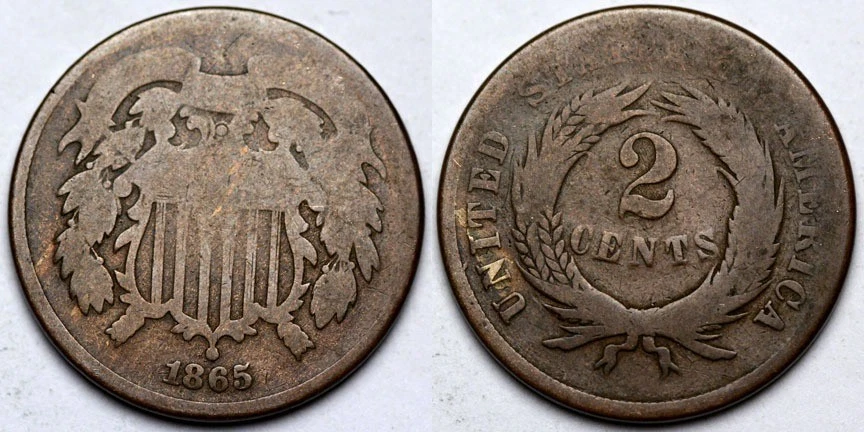 1865  Two Cent Piece - Image 1 of 1