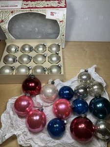 Lote de Adornos de Navidad Vintage Bombillas Brite Brillante Decoración Vidrio - Imagen 1 de 8