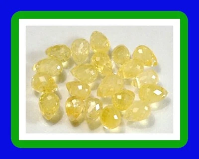 WE SELL QUALITY! Natural High Sparkle Yellow Sapphire Briolettes /Drilled/2286C4 - Image 1 of 2