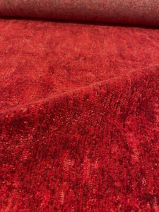 2.875 yds Knoll Digi Velvet Ruby Red Cotton Upholstery Fabric K19693 MSRP $675 - Picture 1 of 11