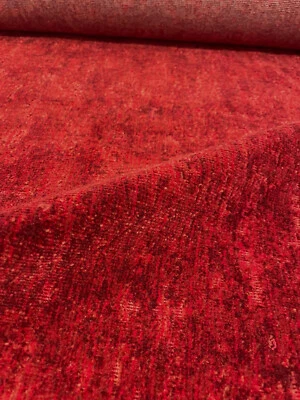 2.875 yds Knoll Digi Velvet Ruby Red Cotton Upholstery Fabric K19693 MSRP $675 - Image 1 of 4