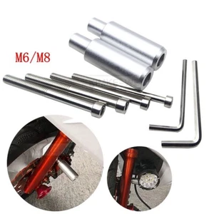 2x M6/M8 CNC Bolt Motorcycle Head Light Bracket Mounting Post Bar Clamp Support - Picture 1 of 8