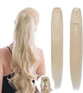 Claw Clip Ponytail Extension Hair Long Straight Clip in Ponytail 32” Blondie - Picture 1 of 2