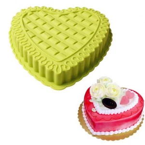 10'' Love Heart Cake Mold Silicone Cake Mold Baking Pan For Anniversary Birthday - Picture 1 of 9